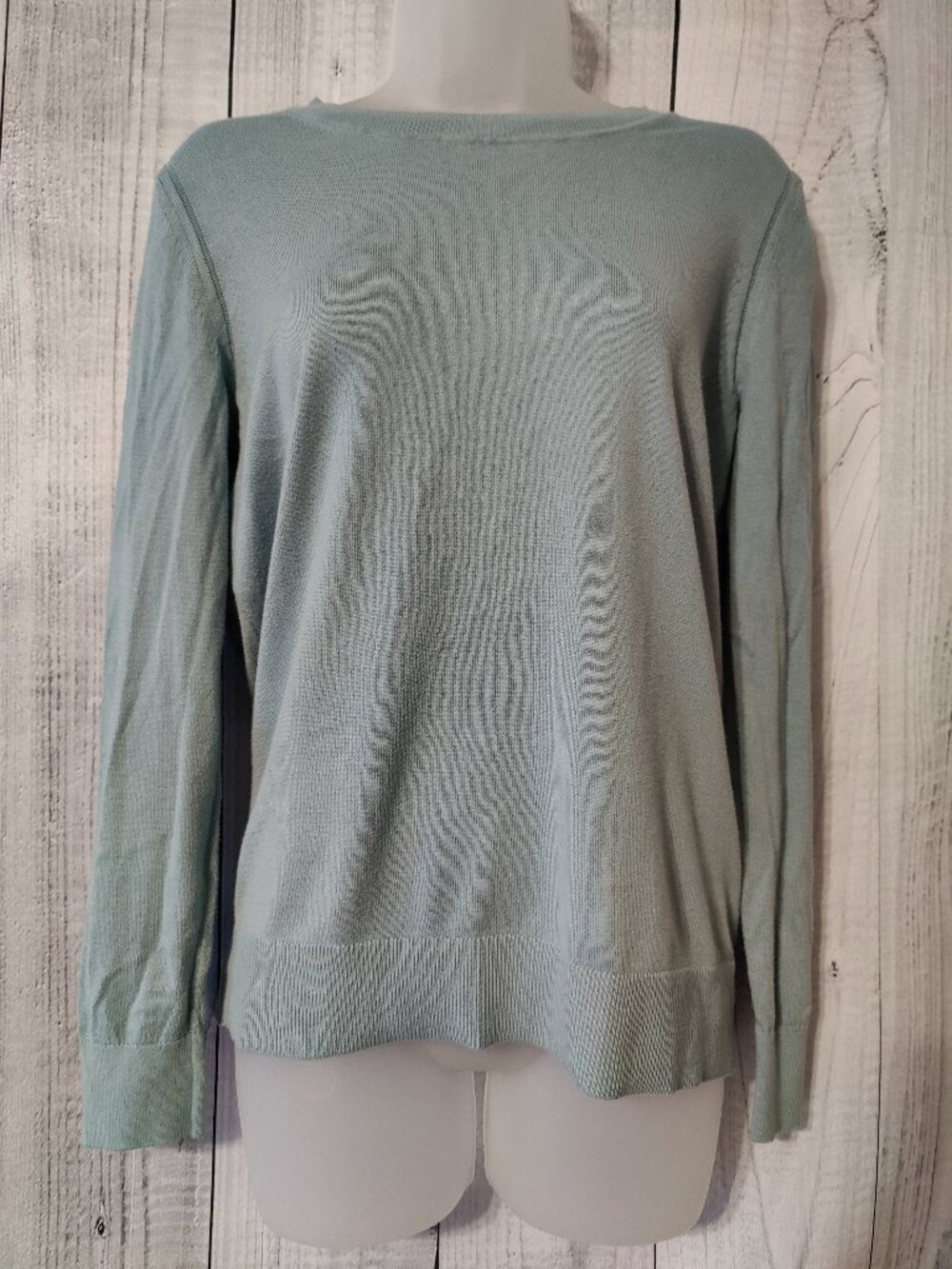 Banana Republic Forever Sweater Sage Blue Crewneck Sweater